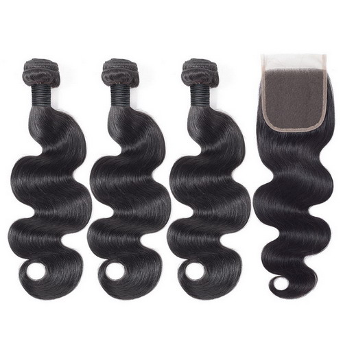 Brazilian Virgin Hair Bundles With 4x4 Lace Closure Body Wave